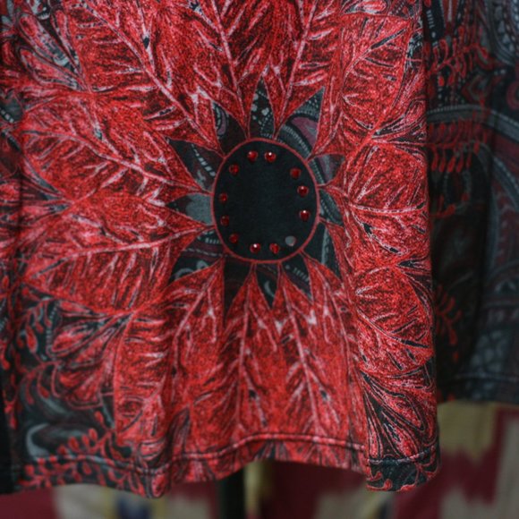 DESIGUAL Black Gray Red Dress - Picture 5 of 6